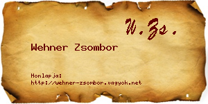 Wehner Zsombor névjegykártya